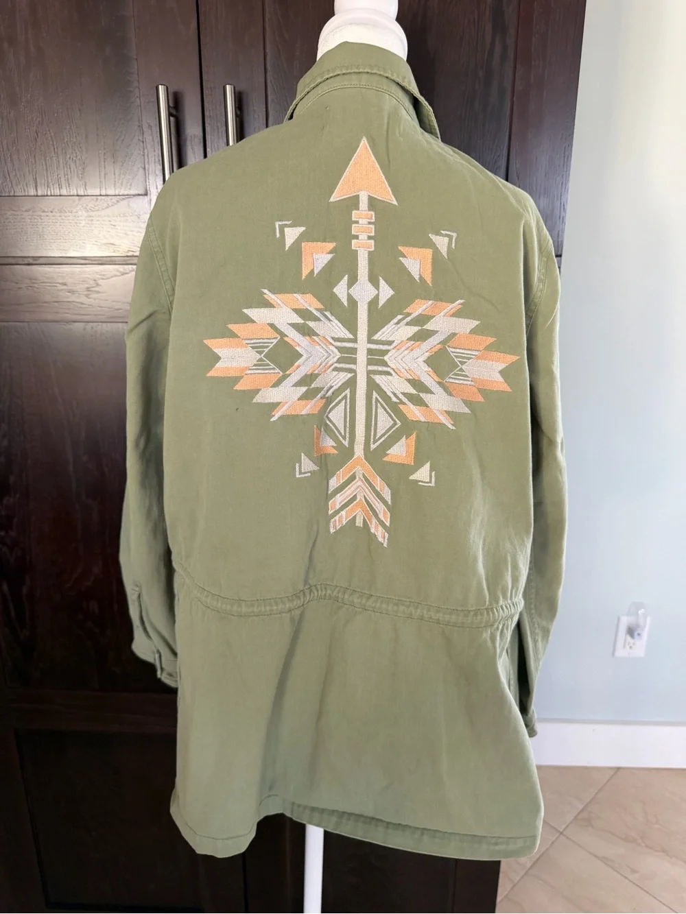 Pistola Southwestern Embroidered Military Utility Field Jacket Medium, aztec